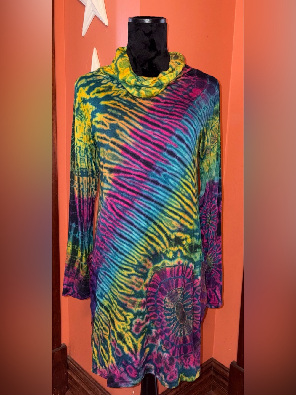 Kathmandu Imports Long Sleeve Tie-Dye Dress